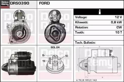 Remy DRS0390 - Стартер autocars.com.ua