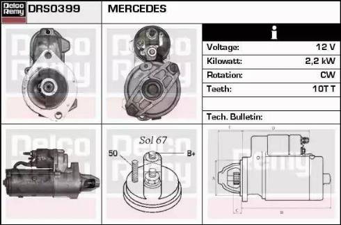 Remy DRS0399 - Стартер autocars.com.ua