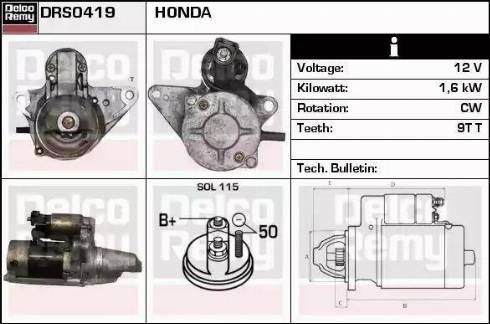 Remy DRS0419 - Стартер autocars.com.ua