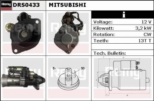 Remy DRS0433 - Стартер autocars.com.ua