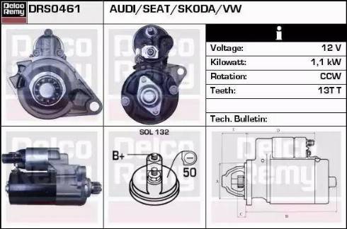 Remy DRS0461 - Стартер autocars.com.ua