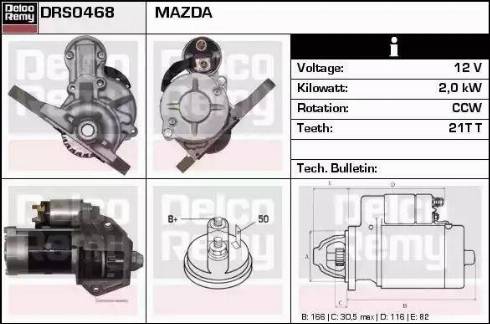 Remy DRS0468 - Стартер autocars.com.ua