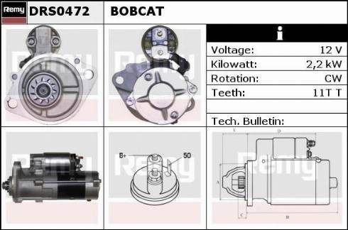 Remy DRS0472 - Стартер autocars.com.ua