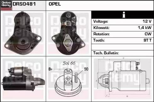 Remy DRS0481 - Стартер autocars.com.ua