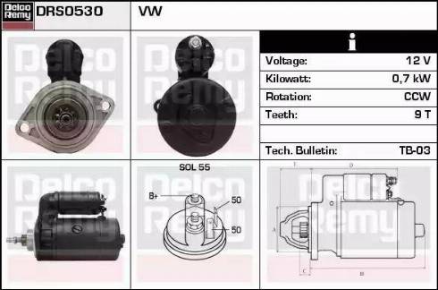 Remy DRS0530 - Стартер autocars.com.ua