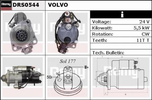 Remy DRS0544 - Стартер autocars.com.ua