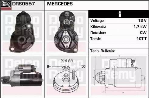 Remy DRS0557 - Стартер autocars.com.ua