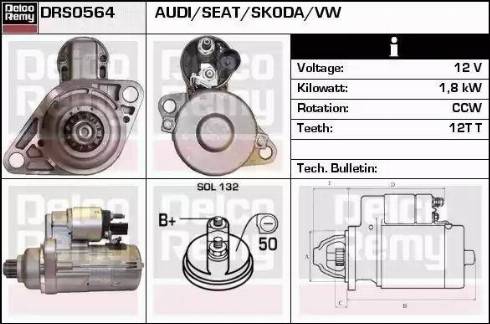 Remy DRS0564 - Стартер autocars.com.ua