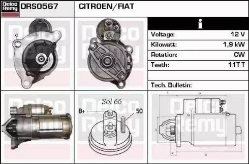 Remy DRS0567 - Стартер autocars.com.ua