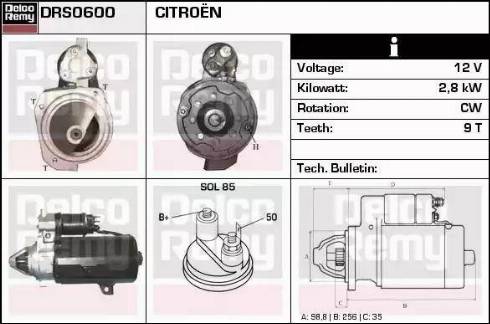 Remy DRS0600 - Стартер autocars.com.ua