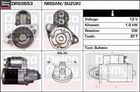 Remy DRS0653 - Стартер autocars.com.ua