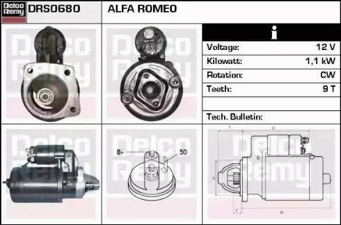 Remy DRS0680 - Стартер autocars.com.ua