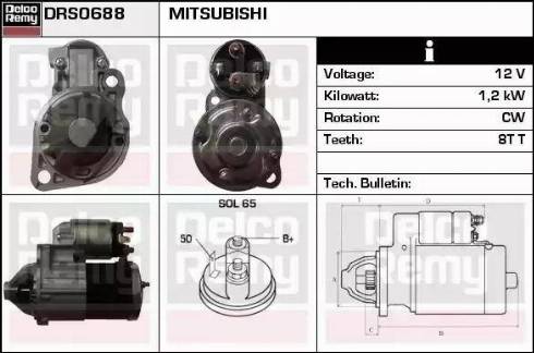 Remy DRS0688 - Стартер autocars.com.ua