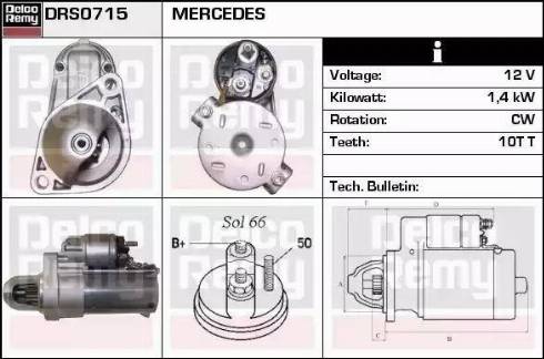 Remy DRS0715 - Стартер autocars.com.ua