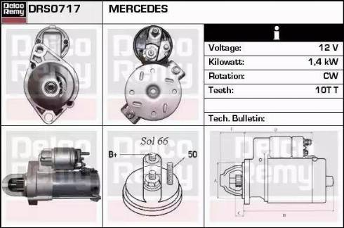 Remy DRS0717 - Стартер autocars.com.ua