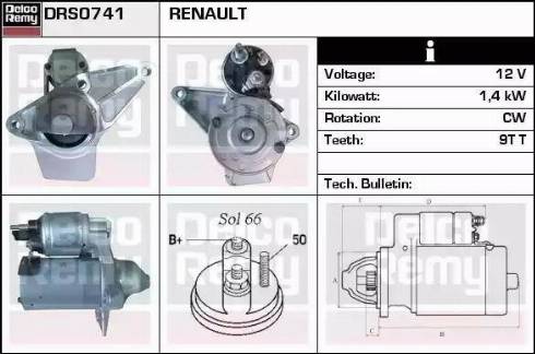 Remy DRS0741 - Стартер autocars.com.ua