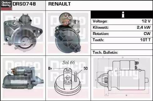 Remy DRS0748 - Стартер autocars.com.ua