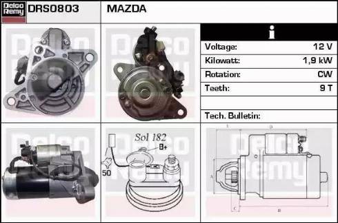 Remy DRS0803 - Стартер autocars.com.ua