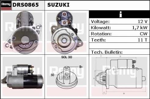Remy DRS0865 - Стартер autocars.com.ua