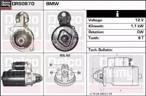 Remy DRS0870 - Стартер autocars.com.ua