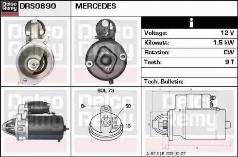 Remy DRS0890 - Стартер autocars.com.ua