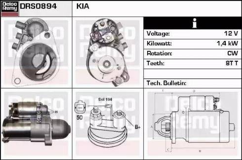 Remy DRS0894 - Стартер autocars.com.ua