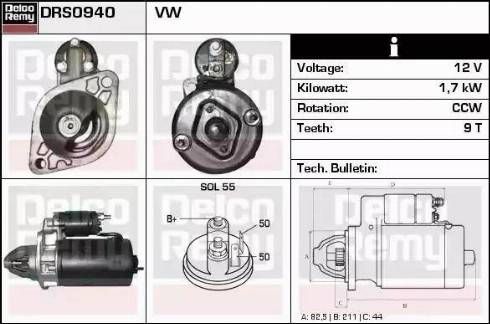 Remy DRS0940 - Стартер autocars.com.ua