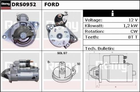 Remy DRS0952 - Стартер avtokuzovplus.com.ua