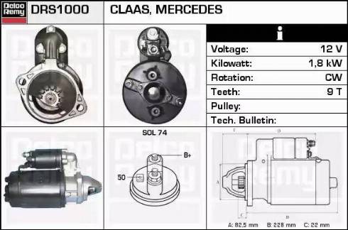 Remy DRS1000 - Стартер autocars.com.ua