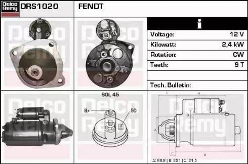 Remy DRS1020 - Стартер autocars.com.ua