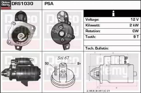 Remy DRS1030 - Стартер autocars.com.ua