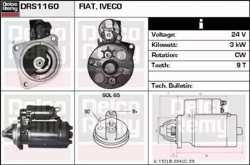 Remy DRS1160 - Стартер autocars.com.ua