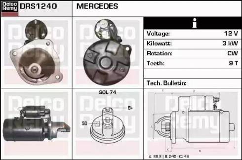 Remy DRS1240 - Стартер autocars.com.ua