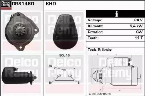 Remy DRS1480 - Стартер autocars.com.ua