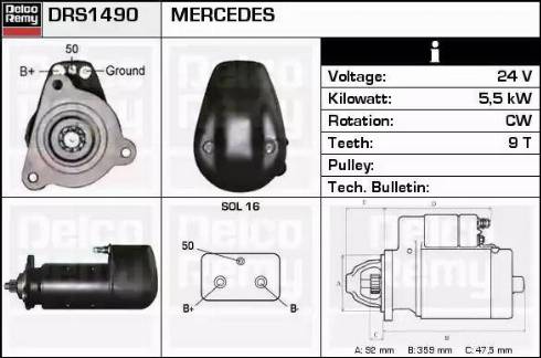 Remy DRS1490 - Стартер autocars.com.ua