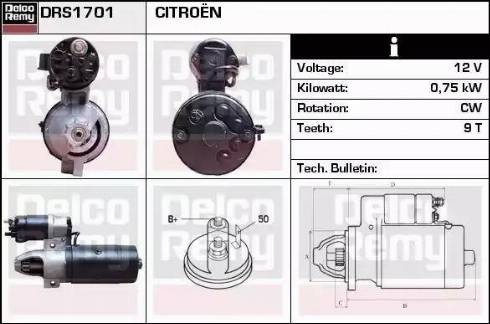 Remy DRS1701 - Стартер autocars.com.ua