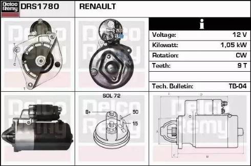 Remy DRS1780 - Стартер autocars.com.ua