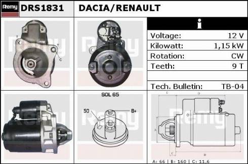 Remy DRS1831X - Стартер autocars.com.ua