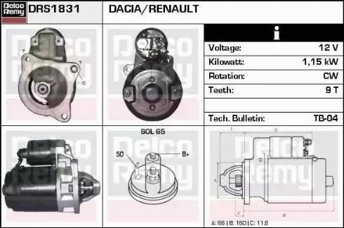 Remy DRS1831 - Стартер autocars.com.ua