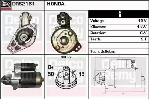 Remy DRS2161 - Стартер autocars.com.ua