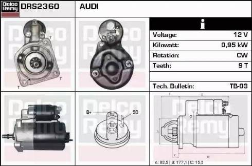 Remy DRS2360 - Стартер autocars.com.ua