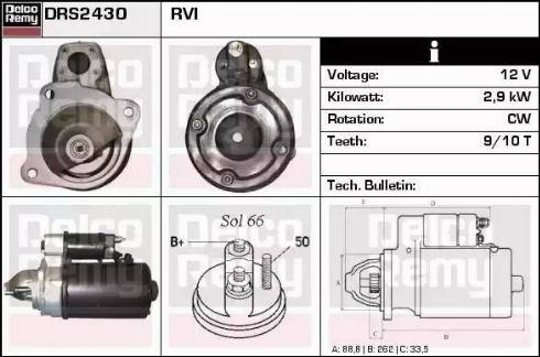 Remy DRS2430 - Стартер autocars.com.ua