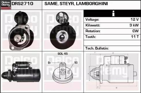 Remy DRS2710 - Стартер autocars.com.ua