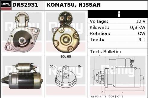 Remy DRS2931 - Стартер autocars.com.ua