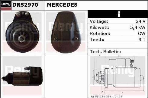 Remy DRS2970 - Стартер autocars.com.ua