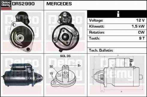 Remy DRS2990 - Стартер autocars.com.ua