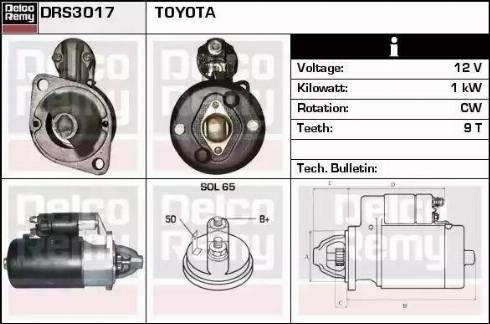 Remy DRS3017 - Стартер autocars.com.ua