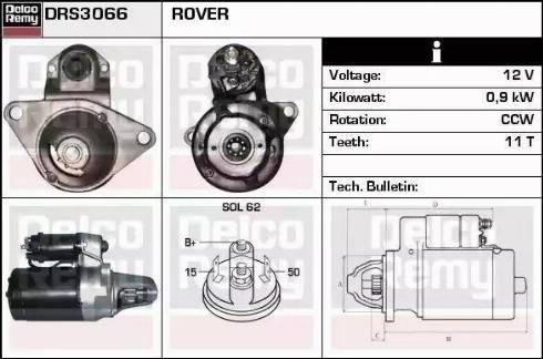 Remy DRS3066 - Стартер autocars.com.ua