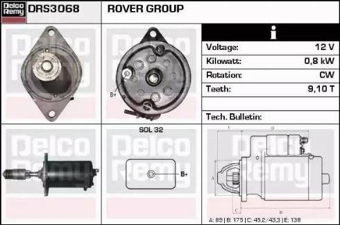 Remy DRS3068 - Стартер autocars.com.ua