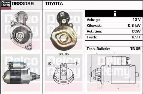 Remy DRS3099 - Стартер autocars.com.ua